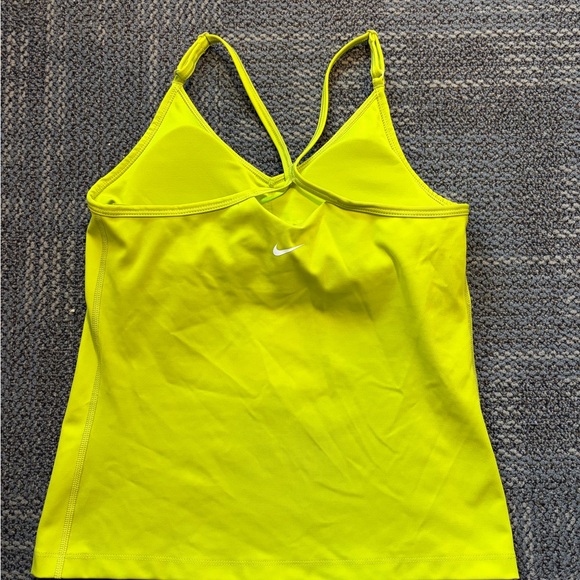 Nike Women's neon green tank with built in bra - Picture 3 of 4